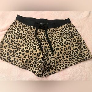 Orage Leopard Print Shorts with Black Trim